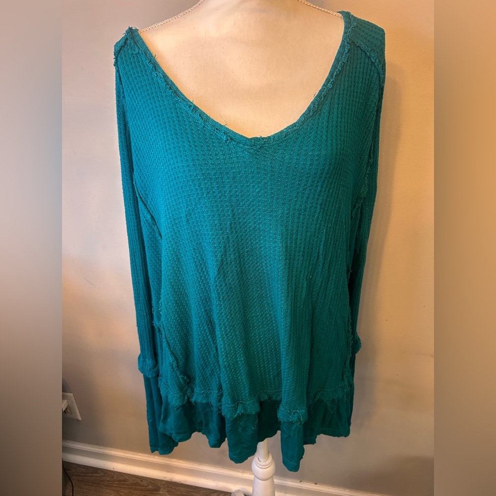 We The Free Teal Textured Tunic